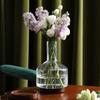 Vaso de Vidro Marinho Lichia, Arranjo de Flores Transparente, Luxo Leve, Ornamento de Estilo Ins Vintage de Alta Qualidade, Vaso Decorativo Suave