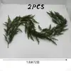 Jms Amazon Transfronterizo Más Vendido Guirnalda Artificial de Pino y Ciprés Decoración Navideña Planta Verde Adorno Colgante 180cm Decoración del Hogar