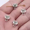 10.8X9.3X5.7Mm 1.3g Prata Antiga Estilo Chinês Caractere de Bênção Dupla Face Cabeça de Pendurar Conector de Três Vias