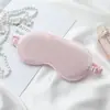 Antifaz de seda sintética para dormir, para siesta, bloqueador de luz, transpirable, elástico, protector de ojos, con logo impreso, antifaz de seda de doble cara, en stock