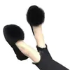 Zapatos peludos para mujer para otoño e invierno Ropa exterior 2025 Nuevo estilo coreano Zapatos tipo mocasín de moda Forrados de felpa para Heattech, Zapatos de algodón cómodos y versátiles