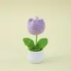 Flor de Lana Tejida a Mano y Ganchillo Girasoles y Tulipanes Plantas en Maceta para Oficina Fábrica de Origen Productos Terminados Venta al por Mayor Transfronteriza