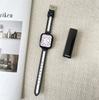 Estilo Coreano Simples Fina Lona Pulseira de Couro Adequada para Apple iwatch1-10 Geração Xiaomi Huawei GT Pulseira
