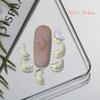Broca de base plana transparente de color amarillo claro Aurora, suministro transfronterizo, arte de uñas de vidrio súper brillante LZ, broca de decoración de uñas de la misma forma