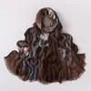 Bufanda de Algodón Puro Estilo Pintura al Óleo Tie-Dye con Extremos Flecados y Textura Arrugada, Chal Estilo Europeo y Americano, Pañuelo para la Cabeza, Pañuelo Malasio para la Cabeza