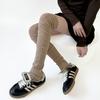 Otoño e Invierno Nueva Llegada Calcetines para Pie Ancho Costuras Tiro Alto Rodillera Cubrepiernas Cálido Adelgazante Color Sólido Rizo Patrón Vertical Calcetines hasta la Rodilla para Mujer