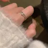 Anillo Liso de Plata de Ley S925 para Mujer, No se Desvanece, Estilo de Nicho de Gama Alta, Lujo Ligero, Colección Versátil de Anillos de Dedo Minimalistas Abiertos