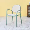 Silla de comedor apilable de plástico y ratán nórdico, famosa en Internet, con respaldo, para apartamentos pequeños, sencilla, para mesa de comedor y taburete.