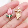 Aleación de Zinc Colgante Rosa Gotas de Aceite Llavero DIY Hecho a Mano Accesorios para Pendientes Materiales de Colgantes de Dibujos Animados Lindos