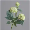 Ramo de Flores Artificiales Peonías con Borde Quemado Estilo Francés Decoración para Sala de Estar, Adorno de Ramo de Flores Secas, Decoración de Alta Gama