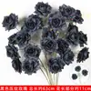Rosas de Creme Simuladas de 3 Cabeças, Decoração de Fundo para Casamento, Arranjo de Flores para Guia de Estrada, Flores de Seda Estilo Europeu para Casamento, Flores Artificiais
