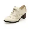Botines de tacón medio estilo barroco transfronterizos comercio exterior talla grande 40-43 talla botines individuales con cordones al frente zapatos vintage para mujer