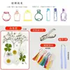 Marcador de Flores Secas Espécimen de Planta Película Selladora Botella Flores Prensadas Recolectadas en Otoño Material Hecho a Mano DIY Flor Transparente