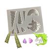 Orejas de Unicornio Molde de Silicona Líquida Arcoíris Pliegue Azúcar Decoración de Pastel de Chocolate DIY Molde para Hornear