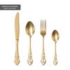 Luxo Leve Criativo Fosco Floco de Neve Aço Inoxidável Faca, Garfo e Colher para Comida Ocidental Palácio Europeu Relevo Dourado Louças Personalização