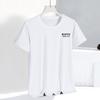 Camiseta Transpirable de Malla Fina de Seda para Hombre, Secado Rápido, Estilo Americano, Manga Corta, Moderna, Versátil, Casual, Cuello Redondo, Verano, Media Manga