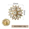Botón de Lujo Ligero con Copo de Nieve, Diamante Marquise, Cosido a Mano, Botón Metálico Floral Francés con Diamantes Completos, Decoración para Abrigo, Accesorios para Ropa, Botón
