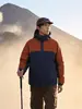 Cortavientos tres en uno de bloques de color, unisex, impermeable, a prueba de viento, cálido, con forro polar, adecuado para actividades al aire libre, senderismo y trabajo