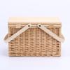 Cesta de Picnic de Mimbre Transfronteriza Personalizada con Tapa de Madera, Cubo Aislado para Almacenamiento de Frutas y Snacks, Cesta de Picnic para Exteriores de Gran Capacidad