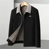 Otoño Invierno Nueva Chaqueta para Hombre Casual de Negocios Solapa Para Hombres de Mediana Edad y Jóvenes Acolchada Engrosada Chaqueta de Lana Ropa de Abrigo para Hombre
