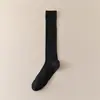 Meias Cano Alto Vazadas Personalizadas para Mulheres, Cor Sólida, Malha Respirável, Algodão Penteado, Altura do Joelho, Tubo Longo, Meias Largas Estilo Japonês para Verão e Outono