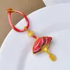 Llavero de Abanico de Joyería de Brocado Song Tejido a Mano con Borla Colgante de Fortuna para Llaves de Coche para Hombres y Mujeres