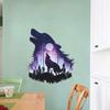 Lobo aullando luna nueva Cielo estrellado Bosque pegatinas de pared de pvc removibles dormitorio sala de estar diseño habitación infantil pegatinas de pared autoadhesivas