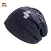 Suministro transfronterizo de alta calidad gorro de algodón para hombre y mujer gorro turbante con letra inglesa gorro de luna de felpa JDU-137