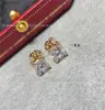 Brincos de Argola Tripla Click-Clack para Unhas Femininas Agulha de Prata 925 Banhada a Ouro Rosa 18K Brincos CNC Fu Lu Shou Elegantes de Alta Qualidade Cabeça de Touro
