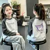 Camiseta Térmica de Felpa Cepillada para Niñas Otoño Invierno Bloque de Color Infantil Manga Larga Camiseta Casual Ropa Interior Nuevo Top 2026