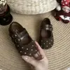 "Bobo Milk Tea" Sapatos de Princesa com Bolinhas Estilo Coreano para Meninas 2025 Outono Versáteis de Solado Macio Pequenos Sapatos de Couro