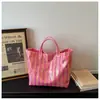 Bolsa de Gelatina Transparente de Moda para Mujer, Bolso Tote Rayado de Bloques de Color de Gran Capacidad Nuevo, Bolso de Mano para el Brazo, Bolsa de Compras
