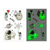 Nuevas pegatinas de tatuaje espacial luminosas elementos de aviación geniales pegatinas luminosas pegatinas para la cara de niños pegatinas para el brazo al por mayor