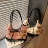 Nova Bolsa de Lona 2026 para Mulheres, Bolsa para o Dia a Dia, Bolsa com Laço, Bolsa de Ombro de Lona Fofa, Bolsa Doce de Borboleta para Mulheres