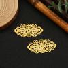 Material creativo para horquillas hechas a mano DIY, nuevo estilo chino antiguo, accesorios de joyería de doble flor dorada antigua, accesorios de corona para el cabello