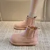 Botas de Nieve de Cuero Suave Color Caramelo Suela Gruesa para Mujer 2026 Nuevo Invierno Forradas de Terciopelo Cálidas Chelsea Moda Versátiles Botines