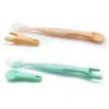 Colher de Silicone para Bebê Dupla Face Raspador de Lama de Silicone Colher de Três Usos Suplemento Alimentar para Bebê Raspador de Frutas em Pasta Colher Garfo para Bebê Colher de Polpa