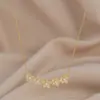Corrente para Clavícula Elegante Banhada a Ouro Real com Zircônia Microincrustada Feminina Design de Nicho Corrente de Colar Estilo ins Joia