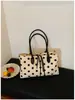 Bolsa de Lona con Lunares Estilo Coreano 2026 para Mujer, Bolso de Hombro de Gran Capacidad, Bolso de Mano de Moda para Viajes Diarios, Bolsa Versátil