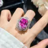 Corte de Rosa Roja de Zircón de Alto Grado Cielo Estrellado Diamante Completo de Alto Grado Lujo Joyería Traje de Tres Piezas Diario para Banquetes para Mujer