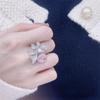 Anillo de Banda Rosa con Circonita y Perla Estilo ins de Corea del Sur para Mujer Elegante Versátil Regalo para Novia Celebridad de Internet