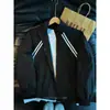 Chaqueta retro americana de rayas con cuello mao, moderna de otoño para hombre, elegante, de corte holgado, casual, versátil y de alta calidad, prenda de abrigo para parejas