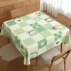 Mantel cuadrado fresco y simple, impermeable, a prueba de aceite, fácil de limpiar, con un elegante diseño a cuadros, adecuado para mesas cuadradas pequeñas, cubierta de mesa de comedor resistente al calor