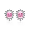 Brincos de Tarraxa de Girassol com Pedras Preciosas Coloridas Mais Vendidos no Tiktok com Joias de Diamante de Alto Carbono Super Brilhantes para Transmissão ao Vivo Dropshipping