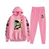 Anime Chop Ojo Rojo Akame ga KILL Sudadera con Capucha Cruzada Pareja Conjunto de Suéter y Pantalones para Hombres y Mujeres