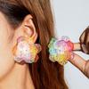 Aretes de Flores de Pétalos de Resina Coloridos Dulces y Frescos Transfronterizos de Amazon, Elegantes Aretes de Flores de Dopamina