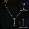 Novo Colar Feminino Estilo Chinês Pedra Calcedônia Verde Entrançada Recortada em Forma de Abóbora Acessível de Luxo High-End Versátil Corrente de Clavícula