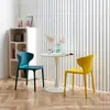 Silla de Comedor de Plástico Simple Nórdica Silla Moderna para el Hogar con Respaldo Taburete Grueso Casual Silla de Comedor Apilable Creativa de Colores