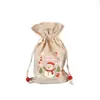 Nueva bolsa de regalo de Navidad transfronteriza, bolsa para galletas y dulces, bolsa para envolver manzanas de Nochebuena, bolsa de regalo con cordón