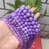 Calcedonia Púrpura Profundo DIY Semiacabado Cuentas Sueltas Accesorios para Joyería Artesanal con Cuentas Fábrica de Cuentas Redondas de Piedra Natural Optimizada
